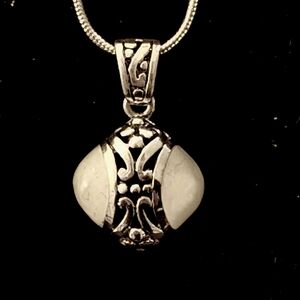 Sterling Silver Mother of Pearl Pendant — No Chain — 925